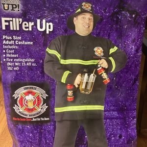 Drunken firefighter Halloween costume size plus